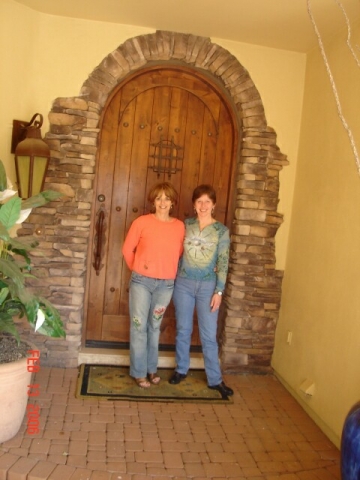 Sally and Tina at Candys front door in Scottsdale, Az 2006