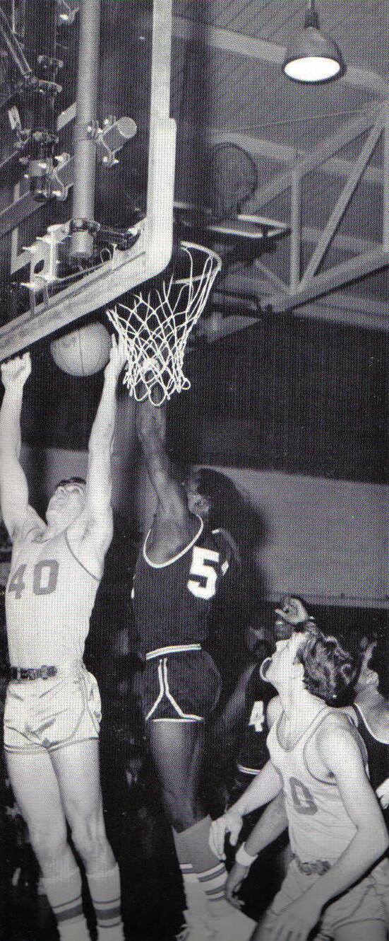 Gary Bevington goes for the rebound